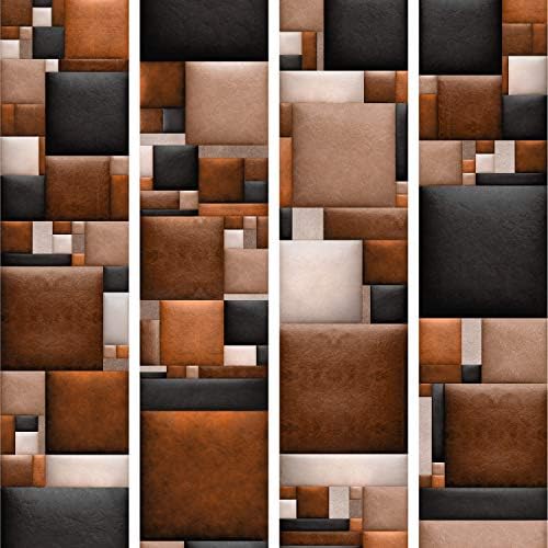 murando Puro Wallpaper 0,5 x 10 m / 19,6 x 393.70 inches Roll of Fleece Wall Paper Non-Woven Premium Art Print No Repeating Pattern Design Decorative Panel Photo Leather Beige Rot Black f-A-0184-j-c