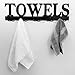 MyGift Wall Mounted Black Metal Towel Rack with 5 Dual Hooks and Cut Out Towels Design, Decorative Hanging Towel Hooks