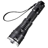 LED Flashlight WUBEN Waterproof 1200 Lumens CREE LED Rechargeable (18650 Battery Included) and Zoom Maximum Spotlight and Floodlight LT35 LED 5 Light Mode Black (Black)
