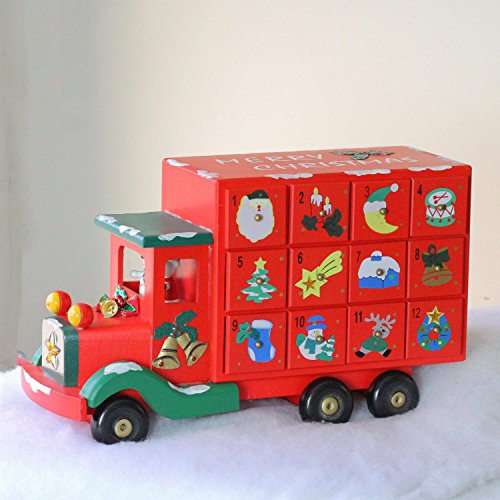Northlight 14″ Children’s Advent Calendar Red Storage Truck Christmas