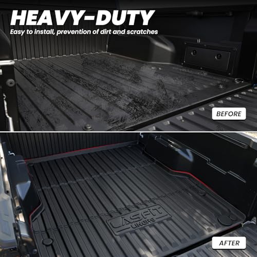 LASFIT Bed Mat for Toyota Tacoma 2024 2025 2026 Truck Bed (6ft,6'Bed), All Weather 6 ft Car Bed Liner for Toyota Tacoma Accessories, TPE Trunk Mat&Cargo Liner, Black