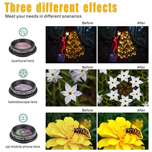 image for Idefair Phone Camera Lens Kit, 9 in 1 Zoom Universal Telephoto,Fisheye
