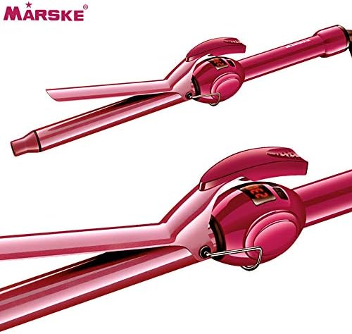 Curling Iron inch Instant Heat with Extra-smooth Tourmaline Ceramic Coating, Hair Curling Wand with Anti-scalding Insulated Tip,Hair Salon Curler Waver Maker (Large volume-19mm, Red)