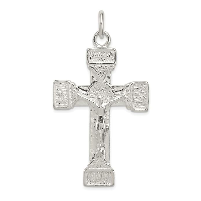 925 Sterling Silver Latin Crucifix Cross Religious Pendant Charm