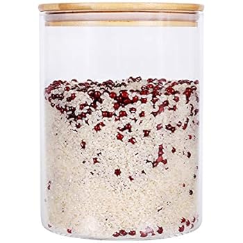 Large Glass Food Storage Container, 100 FL OZ (3000ml) Glass Food Canister with Airtight Bamboo Lids for Your Pantry, BPA-Free Cereal Dispenser Jars for Spaghetti Pasta, Powder, Tea, Coffee,Weed