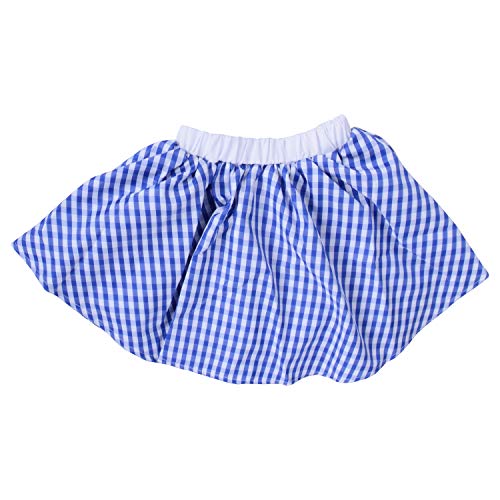 Girls Plaid Skirt Pleated Elastic Waist Gingham A Line Mini