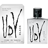 Ulric De Varens BLACK - Eau De Toilette for Men - Modern, Classic, Citrusy Scent - Woody, Adventurous Notes of Bergamot, Green Apple, White Flower, and Musk - Ideal For A Daily Fragrance- 3.4 Fl Oz