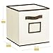 MaidMAX Cloth Storage Cubes Bins Baskets Containers with Dual Handles for Home Closet Nursery Drawers Organizers, Foldable, Set of 6 (Beige-Label Holders)