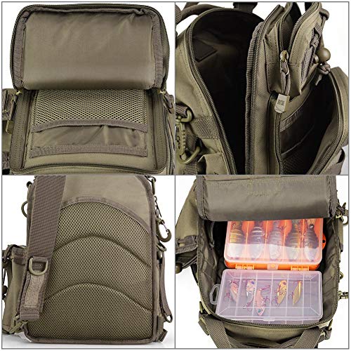 image for DYJ Outdoor Fishing Tackle Bag Backpack Multifunctional Waterproof Tac