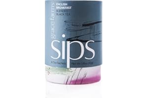 Grace Farms Organic English Breakfast Black Tea, 16 Pyramid Sachets | Fairtrade & Kosher |Gives Back 100% of Profits