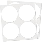 YIKIADA 40 PCS Dot Stickers 4" Round Labels Large Circle Color Coding Moving Decals Price Tags for Office Classroom Home Yard Sale Line up White