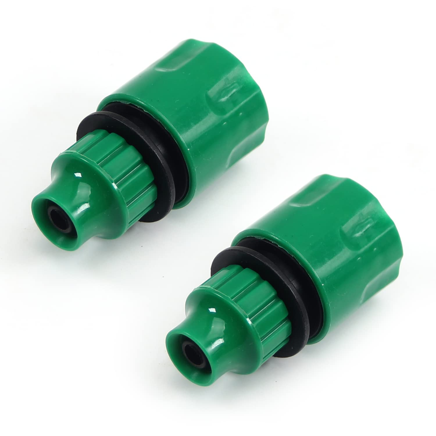 MroMax 2Pcs Hose Tap Connector, Connected to 8/12mm Hose, Quick Connector Hose Pipe Adapter, Faucet Nozzle for Garden Irrigation System Green