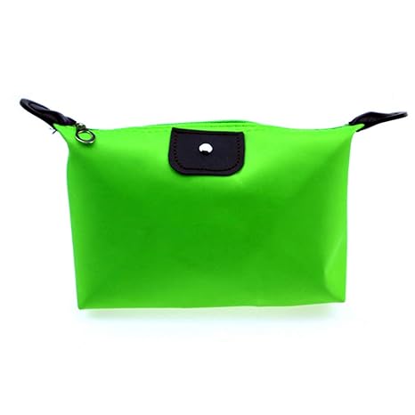 bright green clutch bag