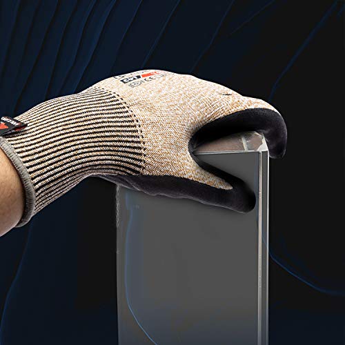 OCGIG Cut Safety Gloves Breathable Oil Resistant Level 5 Protective None Fiberglass Work Glove V-5017,L - Thumbnail 6