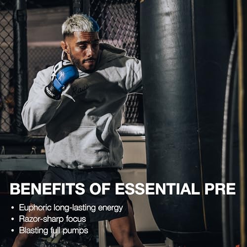 RAW Nutrition - Essential Pre - Chris Bumstead Pre Workout Formula, Sports Nutrition Pre-Workout Powders | Men & Womens Drink, Energy Powder for Working Out (Blue Raspberry)
