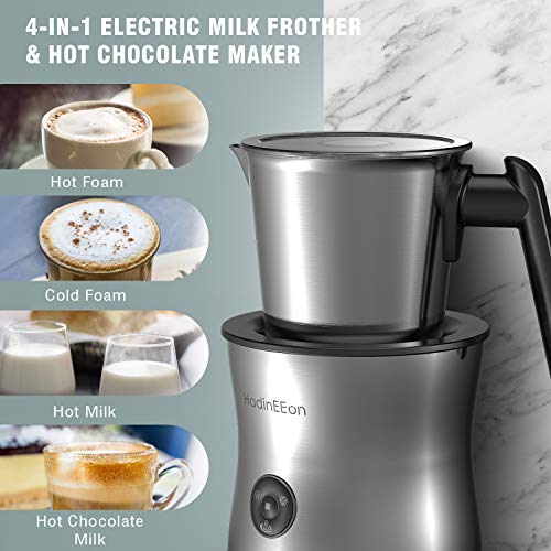 HadinEEon Milk Frother, 4 in 1 Electric Milk Frother and Hot Chocolate