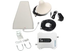 MOCHAG Cell Phone Signal Booster, GSM DCS WCDMA 900/1800/2100MHz Band Signal Amplifier Kit with Indoor Outdoor Antenna, 2G/3G/4G GSM Mobile Signal Amplifier for Home,Coverage Area Up to 300-500㎡
