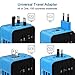 Travel Adapter,6Feeki International Power Adapter All-in-one USB Travel Adapter Universal adapter with 3-port USB Charger AC Wall Outlet Plugs For business travel of US, EU, UK, AU,150countries (Blue)