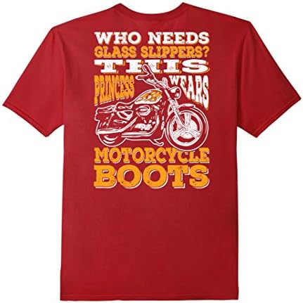 Biker Female Shirt: This Princess Wears Motorcycle - Male 3XL - Cranberry