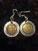 Italy 500 lira coin earrings. Bi-metal, two-toned