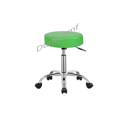 DuraComf Height Adjustable Chair, Swivel Stool with Wheels for Office (Green)