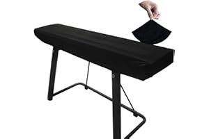 WOMACO Piano Keyboard Cover Stretchy Plush Velvet Dust Cover for 76-88 Keys Digital Piano Keyboard (Black)
