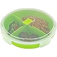 Southern Homewares Microwave Food Storage Tray Containers - 3 Compartment Section Divided BPA Free Plates w/ Vented Lid - For Leftovers or Lunch