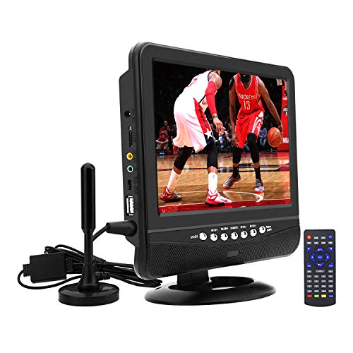 GJY Jexiop 9" Portable TV with Antenna for Watching ATSC Digital TV in USA,Canada,Mexico, Rechargeable Battery Operated TV,Support USB Port/AV in - Thumbnail 7