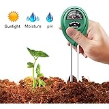 Marge Plus Soil Moisture Meter, 3 in 1 Soil Test Kit Gardening Tools for PH, Light &amp; Moisture, Plant Tester for Home, Farm, Lawn, Indoor &amp; Outdoor (No Battery Needed)