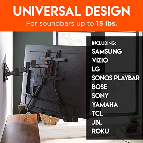 ECHOGEAR Sound Bar Mounting Brackets for TVs Adjust Height & Depth for Maximum Compatibility