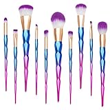 Qivange Makeup Brush Set, 10 PCS Gradient Diamond Brushes Powder Blush Concealer Eyeshadow Brushes for Makeup