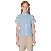French Toast Girls' Fitted Short Sleeve Wrinkle-Resistant Blouse