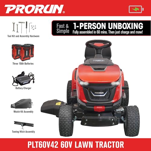 PRORUN PLT60V42-60V 42IN Riding Lawn Mower photo 9
