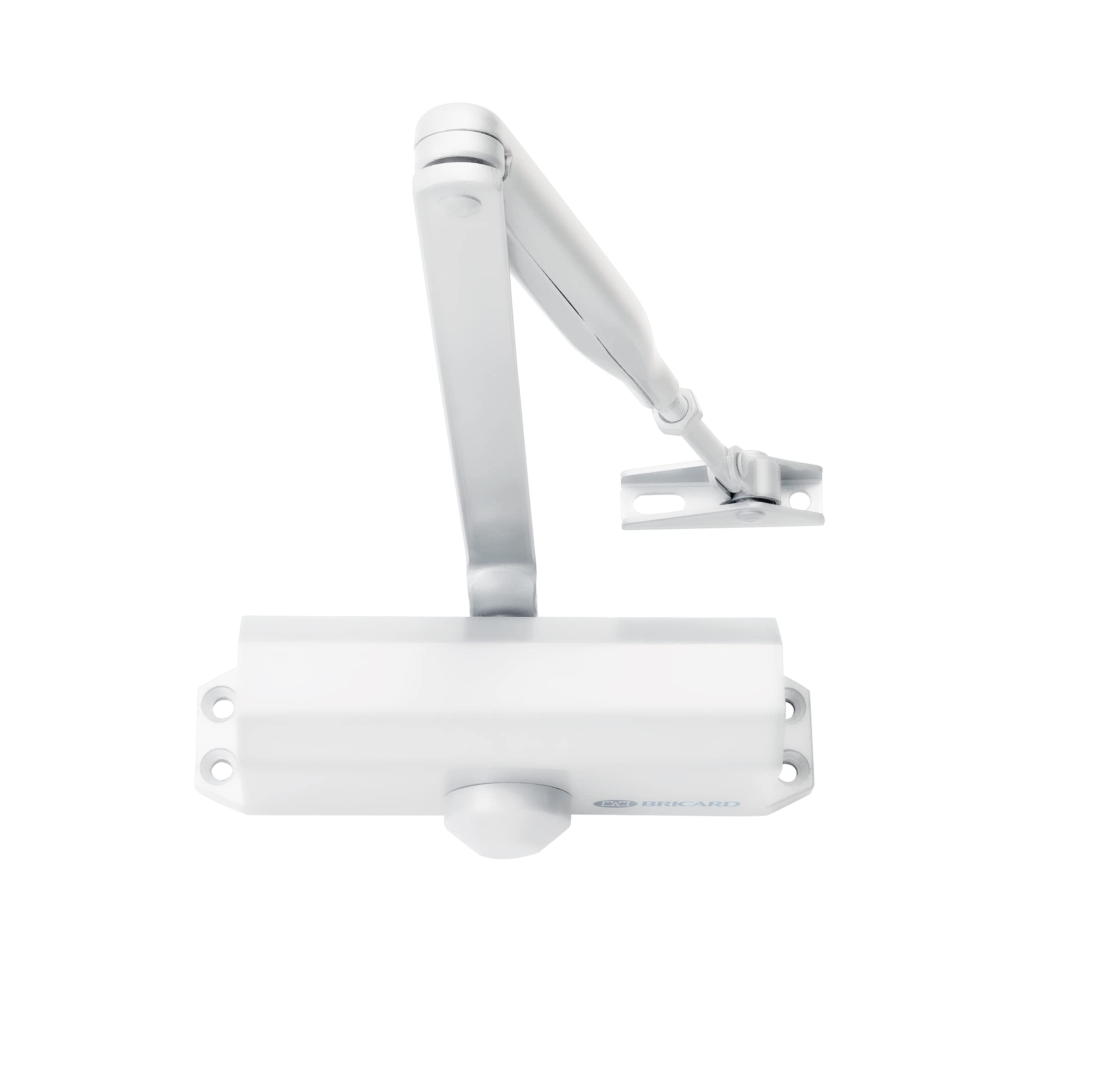 Bricard Door Closer with Compass Arm Force 3 (up to 60 kg). Technology Rack Pinion Colour White