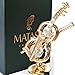Matashi 24K Gold Plated Highly Polished Violin Ornament with Crystals - Tabletop Decor - Valentine's Day Gift for Her, Mom, Musician, Home Office Decor - Anniversary, Mother's Day, Birthday Present