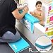 Bath Kneeler with Elbow Rest Pad Set (2-Piece), X-Long, Thick, Knee Cushioned Bathtub Support, Non-Slip Bottom, 4 Caddy Pockets, Blooop Bath Kneeling Pad