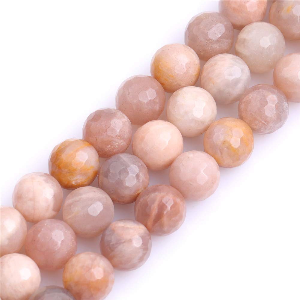 SHGbeads 10mm Sun Stone Semi Precious Gemstone Round Faceted Loose Beads for Jewellery Making DIY Handmade Craft Supplies 15"