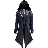 FunParrot Men's Steampunk Tailcoat Jacket Gothic Stage Uniform Halloween Costume