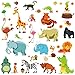 DEKOSH Jungle Animal Wall Decal Pack of Colorful Stickers for Baby Nursery Playroom - Peel & Stick Unisex Safari Theme Kids Wall Decals