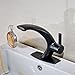 Senlesen Oil Rubbed Bronze Bathroom Deck Mounted Basin Sink Faucet 1 Handle Lavatory Mixer Tap with Cover Plate