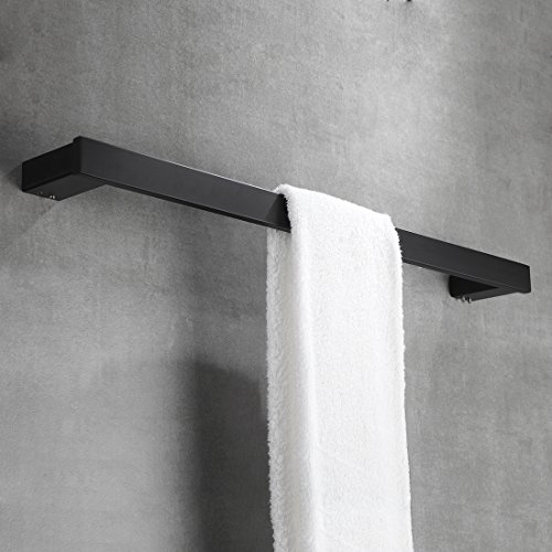 4-Piece Bathroom Hardware Set - Towel Bar Accessory Set Towel Hook Toilet Paper Holder Towel Ring Stainless Steel Wall Mounted, Black Painted