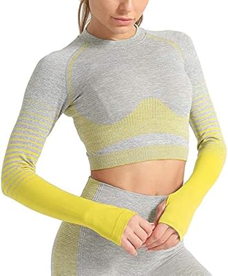 Camisetas y Camisas Deportivas Mujer Fitness Tops, Pulgar elegante ...