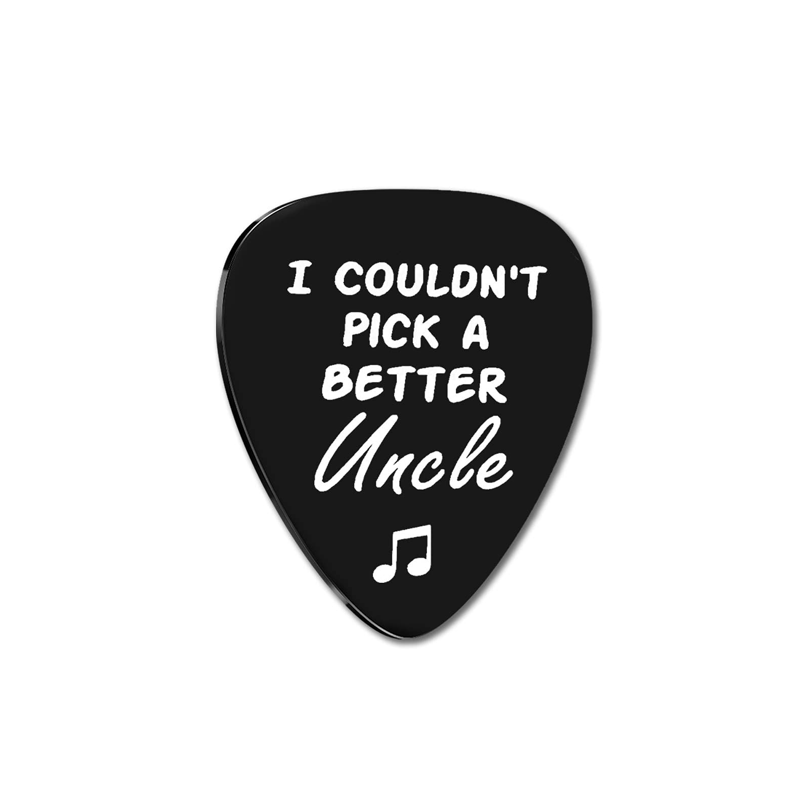 Best Uncle Gifts Uncle Guitar Pick Uncle Musical Guitar Pick Gift for Uncle Musician Uncle Gifts for Fathers Day Christmas Birthday Gifts Uncle Gift from Niece Nephew