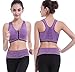 Women's Front Zipper Closure Sports Bra High Impact Support Racerback Workout Bras