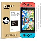 [3 Pack] Nintendo Switch Screen Protector Tempered Glass, iVoler Transparent HD Clear Anti-Scratch Screen Protector Compatible Nintendo Switch, Life Time Replacement Warranty