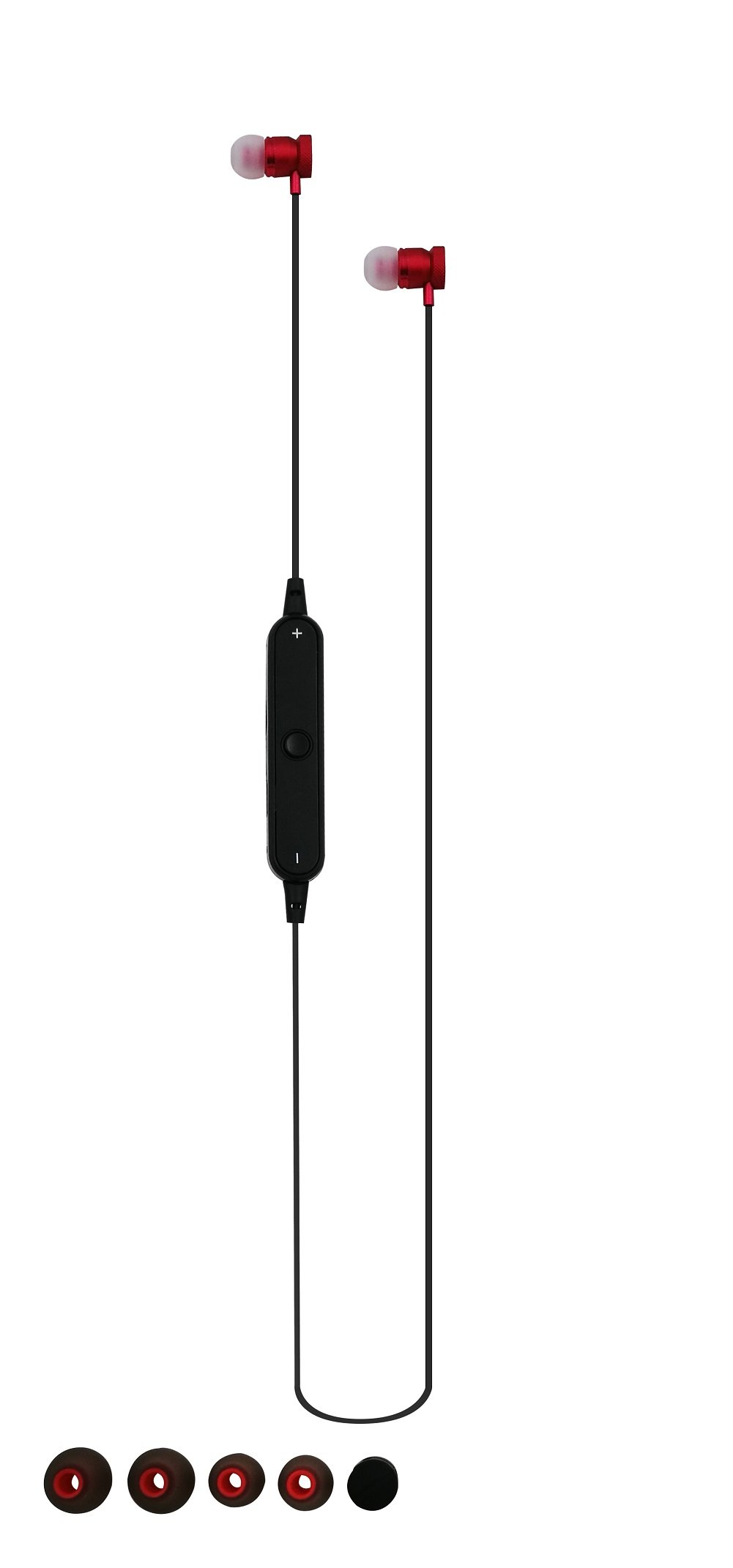 Bluetooth Headphones with Mic Bass Noise Cancelling, New Trent Bluetooth Sport HD Stereo Headset In-ear Earbuds Earphones with Flexible Ear Hooks (Red)