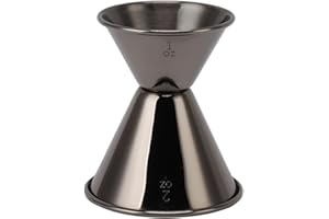 Double Head Measuring Cup Professional 304 Stainless Steel Cocktail Jigger for Restaurants and Bars (Black Plated)
