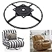 ECLV 360 Degrees Rotate Swivel Round Chair Recliner Base Bracket Couch Mechanism Bottom Plate Hinge Hardware,Black,24''