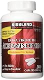 Kirkland Signature Extra Strength Acetaminophen 500mg Caplets (Pack of 2, 1000 Total Caplets)