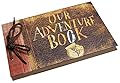T-HAOHUA Anniversary Photo Album Scrapbook - Our Adventure Book Wedding Photo Album Scrapping 11.6"x7.5" inches, 80 Pages - Includes Bonus 5 Postcards and 5 Self-Adhesive Photo Corners